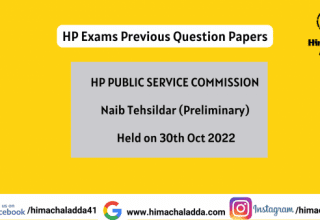 Hppsc Naib Tehsildar questions papers