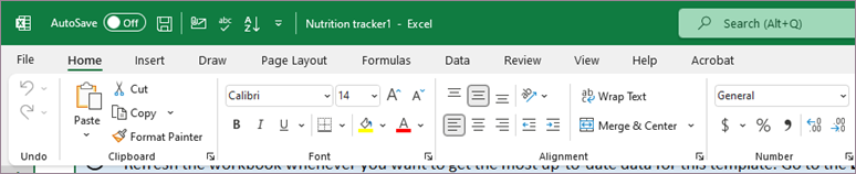 Ribbon in ms excel
