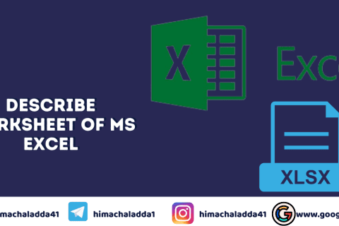 describe the worksheet of ms excel