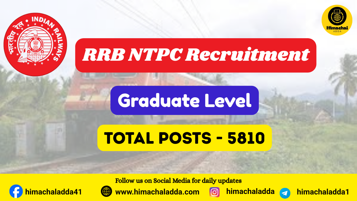 You are currently viewing RRB NTPC 2025 Notification Out for Graduate Level Posts – Apply Online for 5810 Vacancies