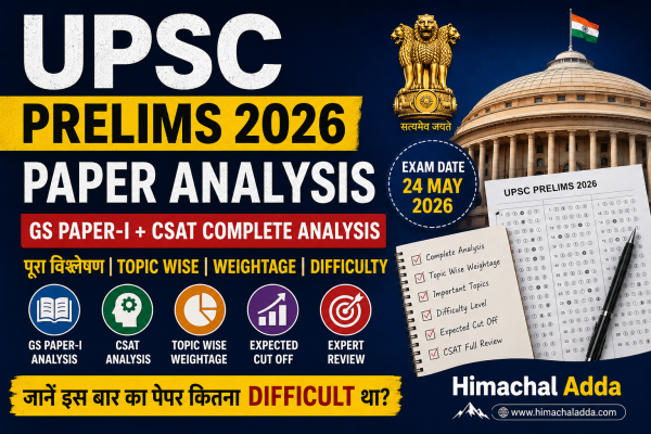 You are currently viewing UPSC Prelims 2026 Paper Analysis in Hindi & English | GS + CSAT Topic Wise Weightage, Difficulty Level & Expected Cut Off